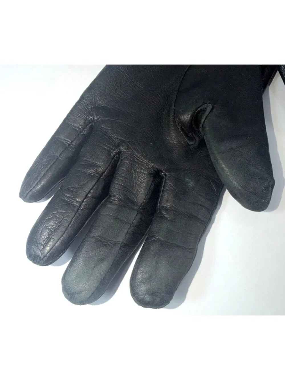 Lauren Ralph Lauren Women's Medium Black Genuine Leather Gloves Classic